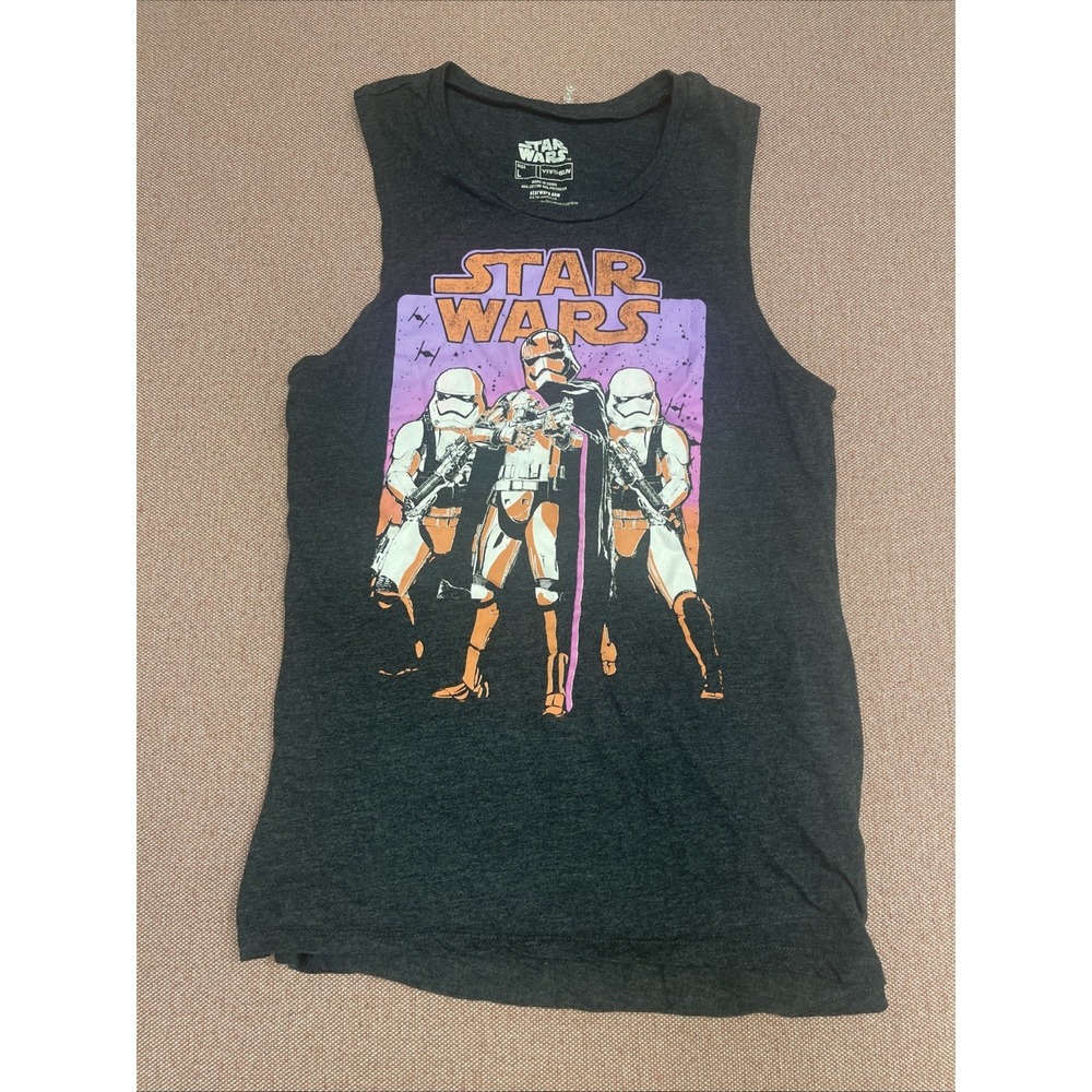 Star Wars Women's Tank Top - Sz LARGE Darth Vader Luke Skywalker Retro Cool
